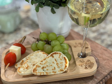 Single Snack Board with Wine Holder